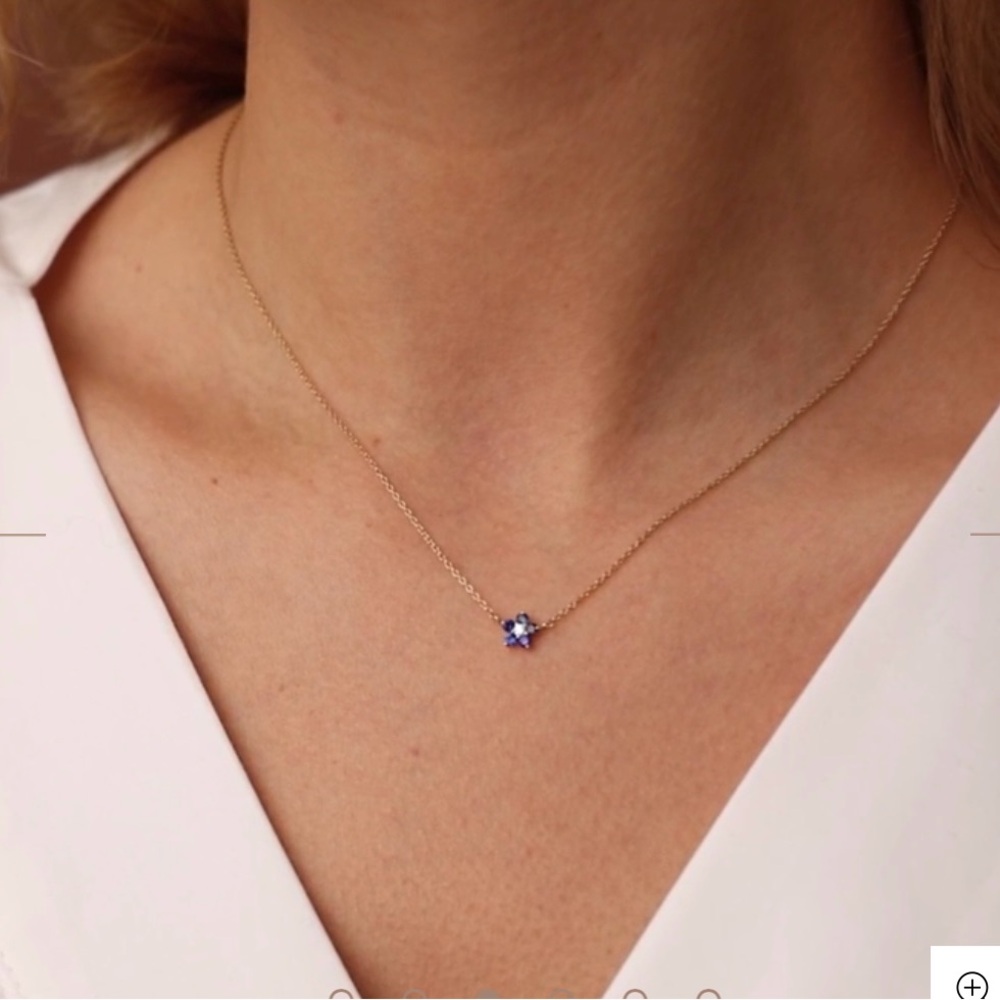 Ferko’s Fine Jewelry Blue Sapphire and 14k Rose Gold Necklace 18” - new - Picture 3 of 4